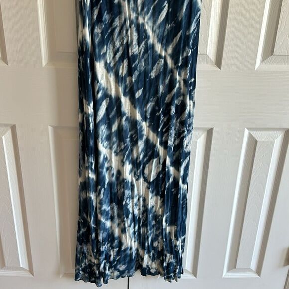 YOUNG FABULOUS & BROKE Blue & White Tie Dye Women’s Strapless Maxi Dress Size M - Picture 2 of 7